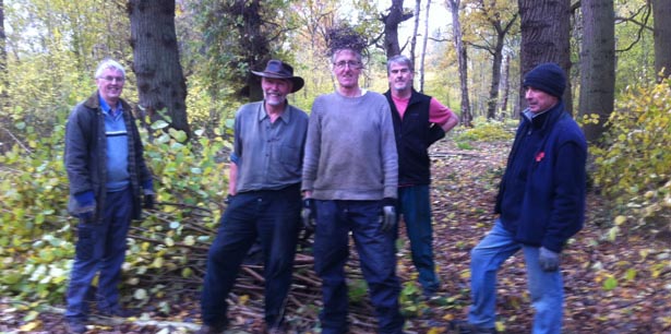 Orchard Barn volunteers in woods