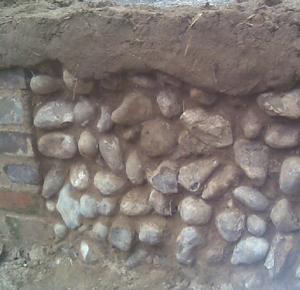 flint and cob wall