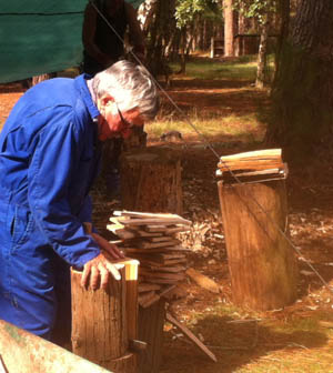 Shingle making at Hands on Heritage