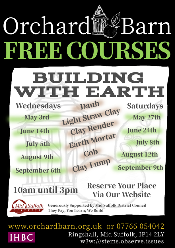 Building with Earth free workshops poster 2023
