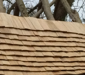 hand made shingles on elm roof