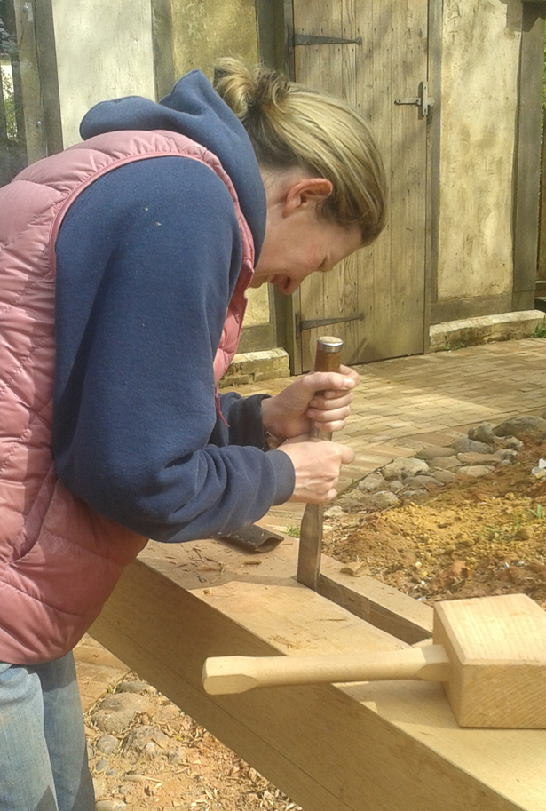 Hand cutting a mortise