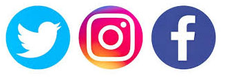 twitter, instagram and facebook logos